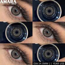 AMARA Brown Lenses Natural Color Contact Lenses Blue Eye Lens Gray Beauty Pupil Yearly Green Colored Eyes Contacts - MIKI-gRAY - View 3