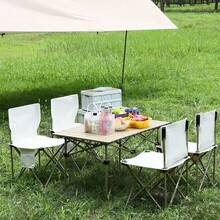 Mesa Plegable Portátil Multiusos Mesa para Comedor Cocina Camping Picnic Ahorra Espacio Fácil de Guardar Acero Inoxidable Dimensiones-120 * 56 * 50 cm - Caqui - Ver 10