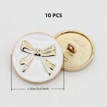 5/10 chiếc khuy bấm tròn bằng kim loại hình nơ, thích hợp cho áo khoác, áo vest, áo len, áo sơ mi, quần áo tự may, đồ thủ công, dụng cụ nghệ thuật, phụ kiện may vá. - Cung tròn - Xem 17