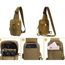 Men's Tactical Sports Crossbody Bag Outdoor Men's Messenger Bag Small - 卡其色 - 查看 4
