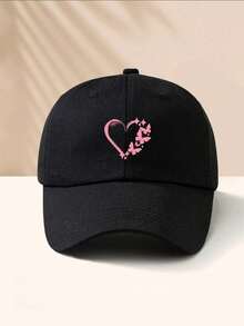 ️✨Heart & Butterfly Design Printed Baseball Cap, Cool Hipster Curved Brim Cap, Adjustable Lightweight Breathable Sun Hat, Suitable For Women Daily Commute, Essential Fashion Item For Outdoor Cycling, Beach, Fishing, Golf,Valentine's Day,Hats For Women,Women Baseball Cap,Trucker Hats For Women,Beach Hat,Gorras Para Hombre,Women's Baseball Cap,Heart Butterfly Hat,Curved Brim Cap,Breathable Sun Hat,Adjustable Dad Hat,Fashion Casual Cap,Outdoor Sports Hat,Beach Sun Cap,Golf Hat,Tren-Dy Print Cap - 彩色 - 查看 2