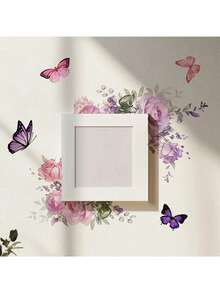 Floral & Butterfly Switch Stickers, Mini Garden Theme, PVC Outlet Decor, Self-Adhesive Charming Wall Decor, Suitable For Living Room Outlet Set, Bedroom Light Switch, Entrance Sensor Panel, Hotel Bedside Control, Office Power Socket, Self-Adhesive Mini Eden Art - Flower and Butterfly Switch Stickers - View 6