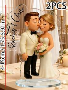 1-2个定制亚克力肖像摆件带支架 - 家居/办公室/婚礼展示装饰，个性化数码艺术照片转卡通，结婚纪念日纪念品，定制亚克力纪念品，情侣礼物，多功能照片装饰，送给情侣和家人的理想礼物 - 周年纪念日、生日、情人节，送给爱人的完美纪念品。 - X-照片名字卡通化立牌 - 查看 17