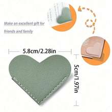 1Pcs Leather Heart Shaped Bookmarks, Book Lover Book Accessory, Bookmarks For Women, Book Lover Bookmarks, Suitable For Women And Book Lovers, Cute Handmade Book Gift Accessory, Random Color, Valentine's Day Gift - A - View 1