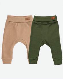 Set Of 2 Baby Culotte Pants - Without Waistband - Khaki/Green - View 1