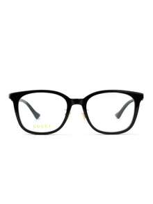 [Lentes recetados disponibles] Gafas de sol unisex GUCCI, negras, con montura de una sola pieza y puente nasal integrado, inyectadas, de forma cuadrada, estilo para parejas - Negro - Ver 2