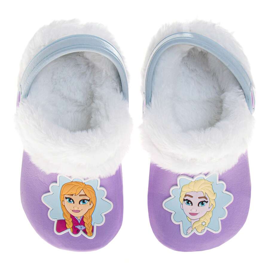 Disney Frozen Anna And  Girls' Clogs  Fuzzy, FleeceLined, And Warm Garden Shoes (Toddler Sizes 5-10, Little Kid Sizes 11-12) - Tử đinh hương - Xem 1