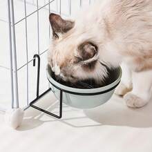 1 Set Anti-Spill Cat Food Bowl, Hanging Ceramic Pet Bowl, Fixed Dog Bowl, Suitable For Puppies & Kittens, Raised Pet Feeder - 360mL - View 10
