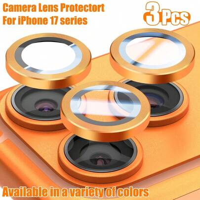 ZYSHI 3pcs Original Color Camera Lens Ring Protector Film Compatible With For Iphone 17 Series | AR+AF High Quality Tempered Glass, Anti-Oil Stain, Anti-Scratch, Anti-Fingerprint & Anti-Dust, Full Coverage, Bubble-Free, Sleek & Durable Design