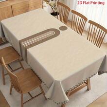 1pc Elegant Beige & Brown Tablecloth - Soft, Durable, Easy-Clean Polyester, Rectangular & Round Dining Table Cover For Indoor\Outdoor Use, Perfect For Home, Restaurant - Nhiều màu - Xem 5