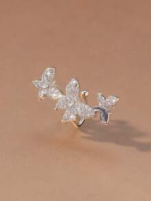 Hihho 1只优雅全镶钻蝴蝶耳环，佩戴舒适，适合日常、通勤和约会等各种场合。 - 蝴蝶型 - 查看 8