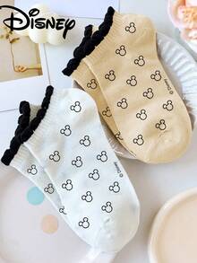 Disney 5/1 Pair Embroidered Women's Socks, Ankle Socks, Gift, Summer Socks, Minnie Mouse, Donald Duck, Daisy Embroidered Cartoon Socks, Comfortable Breathable Fashion Women Socks, Novelty Socks - Multicolor - View 4