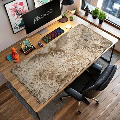 Game Mouse Pad With Targaryen Family Tree, Daenerys Targaryen, Daemon Targaryen, Westeros Map, Large Size Office Decor