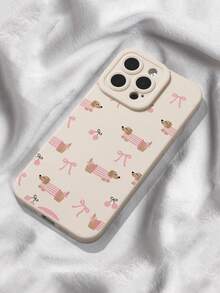 Ốp lưng điện thoại silicon mềm chống sốc hình chó Dachshund màu hồng nơ và quả anh đào, tương thích với iPhone 13/11/17/17Pro/16/14/15/15Pro/15 Plus/15 ProMax/7Plus/8Plus/X/Xs Max/Xr/11Pro/12Pro/13Pro/14Pro/12Mini/13Mini/11ProMax/12ProMax/13ProMax/14ProMax/14Plus/17Pro Max/17Air/6/6S Plus/7/8/16Pro/16Plus/16ProMax/Se2/17ProMax và Galaxy. Quà sinh nhật mùa xuân cho A54/A14/A12/A13/A15/A32/A33/A24/A52S/S20/S21/S22/S23/S24/S23Plus/S24Ultra/S25/A15/A33/A23 - Nhiều màu - Xem 3