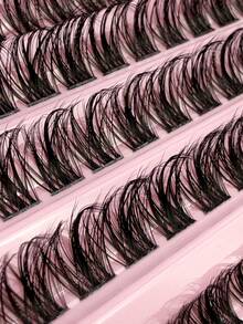 120 Pcs Natural 8-16mm Mixed Length D Curl Individual Lashes Fluffy Soft Thick Eyelashes Clusters Create Charming Eyes Natural & Voluminous, Eyelash Clusters, Individual Lashes, False Eyelashes - D - View 5