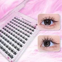 100 Clusters Self-Adhesive Eyelashes - C-Curl Slender Dog Style, 10-12mm Mixed Lengths, 0.07mm Ultra-Thin Natural Lashes For Anime/Doll/Cat-Eye Looks, Beginner-Friendly False Lashes To Enlarge Eyes, Eye Lash Extensions Supplies, Beginnerfriendly Makeup, Wispy Lash Effect, Lightweight Lash Clusters, Lash Enhancement, Beauty Lovers - C - 查看 6