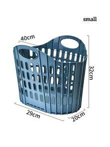1pc Multi-Functional Foldable Laundry Basket, Dirty Clothes Storage Basket, Wall-Mounted Portable Dirty Clothes Basket, Plastic Laundry Basket, Wall-Mounted Storage Basket, Collapsible Storage Container, Suitable For Home Bathroom And Washroom, Space-Saving. - Multicolor - View 14