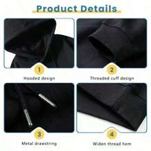 Rock Band Gorillazs Demon Days Eyes Print Hoodie Men Women Hop Fashion Oversized Streetwear Male Casual  Cotton Hoodies Essentials Hoodie Hoodie Women Sweatshirts Women Hoodies Men's Hoodie Sweatshirts Men Essentials Fear - 黑色 - 查看 3