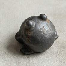 1pc Handmade Ceramic Frog Figurine Decor, Suitable For Home Garden Planter, Exquisite Tea Art Gift For Tea Lovers - Multicolor - View 9