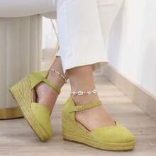 angelica Femmes Compensées et Flatform - Citron - Voir 5