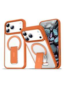 Magnetiskt osynligt telefonfodral kompatibelt med 17 Pro Max, 16 Pro Max/15/14/13/12/11, S26U/S25U/S24U/S23U/S - Matt skyddande skal som motverkar fall - Orange - Visa 1