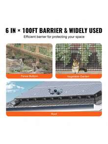 6 Inch X 100ft Solar Panel Bird Guard, Critter Guard Roll Kit With 100pcs Stainless Steel Fasteners, Solar Panel Guard With Rust-Proof PVC Coating, 1/2 Inch Wire Roll Mesh - Black - View 6