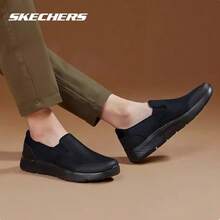 Skechers 男鞋GO WALK FLEX一腳穿休閒健步鞋 - 黑色 - 查看 2