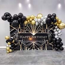 10 pouces Ensemble de ballons noirs, dorés et argentés, ballons en latex noirs, dorés et argentés pour le Nouvel An, anniversaire, décoration de mariage - A-1 - Voir 8