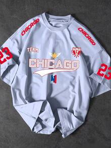23 Team Chicago T-Shirt, Unisex Men's And Women's Blouse, 100% Cotton, Top Premium Streetwear, New Release, Immediate Shipping, Various Colors!! - 淺藍色 - 查看 1