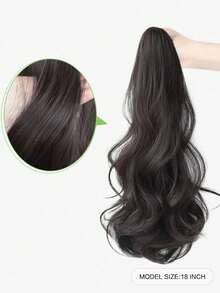 18-Inch High Ponytail Wig With Elastic Band, Real Hair Quality, Curly Ponytail Wig, Natural Fluffy, Easy To Style, Suitable For Daily Wear - Multicolor - View 3