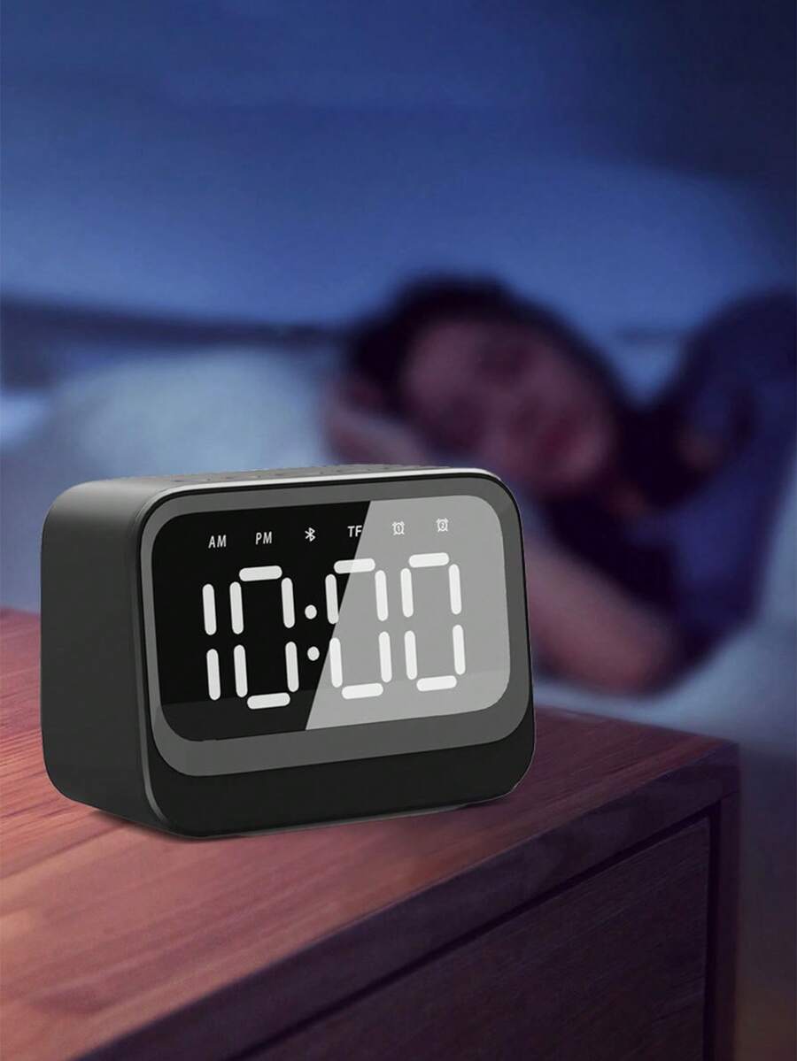 Portable Multifunctional Clock Alarm Clock Wireless Mini Speaker With FM Radio, Time & Temperature Display, Built-In Wireless Microphone, Stereo TF Card Playback, LED Screen Hour Display, Great Birthday Gift - Multicolor - View 1