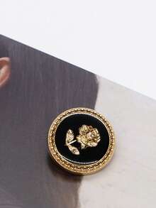 5/10颗装金属圆形玫瑰花按扣，适用于外套、夹克、开衫、衬衫、DIY服装、工艺品、美术用品、缝纫配件 - 圓形-玫瑰花 - 查看 4