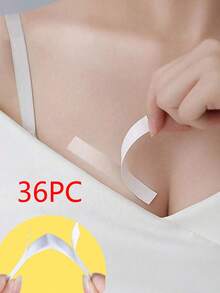 72片装时尚双面胶带，强力透明人体胶带，亲肤材质，72片/包，适用于各种衣物和袜子，可作腰带使用，防眩光，夏季清凉，海滩旅行必备 - 彩色 - 查看 17