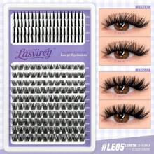 Lasvirey 200片装自然奢华交叉睫毛簇，纤细柔软单根睫毛，9-16毫米，DIY簇状睫毛，蓬松浓密3D仿貂毛睫毛，自然妆效，可重复使用，适合大多数眼型 - 查看 15