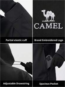 CAMEL CROWN معطف خارجي للرجال 3 في 1 مع بطانة من الفليس، مقاوم للماء للتنزه - فانتوم بلاك - مشاهدة 7