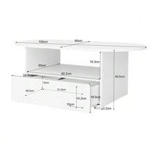 Coffee Table, Cloud-Shaped Coffee Table With Drawers And Storage Compartments. - White - View 4