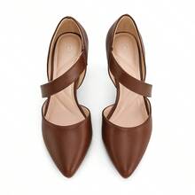 Women's Heeled Pumps Elegant Pointed Toe Stiletto Heel Shoes For Work Office/Wedding/Dancing - Brown - View 8