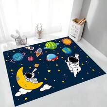 1pc Exclusive Custom Astronaut Solar System Carpet, Cute Astronaut Outer Space Carpet, Planetary Solar System Elements, Home Decor Carpet, Multifunctional Fashion Versatile Creative Home Carpet, Living Room Carpet, Bedroom Carpet, Entrance Carpet, Kitchen Carpet, Bathroom Carpet, Gaming Room Carpet, Study Room Carpet - Multicolor - View 7