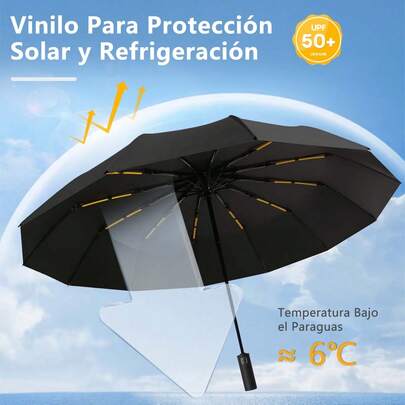 Paraguas Automático KACHSUN 24 Varillas Fibra Vidrio Resistente Viento y UV 50+