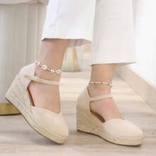 angelica Sapatos de plataforma e anabela femininos - Bege - Ver 5