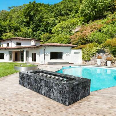 Glass Wind Guard For Rectangular Fire Pit Table 36 X 16 X 7.5 Inch, 0.31 Inch Thick And Sturdy Tempered Glass Panel With Hard Aluminum Corner Bracket & Rubber Feet, Easy To Assemble