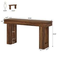 Tribesigns 160 Cm Long Console Table, Wooden Rectangular Sofa Table Behind The Couch, Farmhouse Entryway Table For Entrance, Hallway, Living Room (Rustic Brown) - Brown - View 2