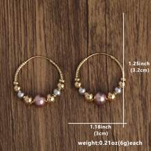 Boucles d'oreilles perle dorée à la mode pour femmes, accessoire de bijoux de luxe pour mariage et anniversaire - Doré - View 6