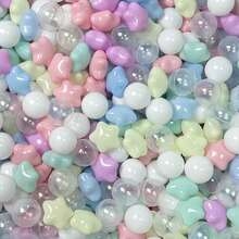 20/50个装，2.17英寸耐压塑料球，星形图案，是婴幼儿/儿童球池、室内/室外游戏屋、派对的理想礼物 - 彩色 - 查看 20