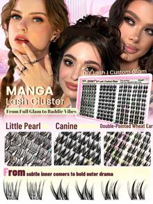 Eimny EIMMY Lash Clusters Kit ,3Style Ultra Lightweight And Comfy, Wispy Fairy Fluffy Eyelash Clusters Anime Cosplay Individual Lash CD Curve 10-16Mm Full Tool Set With Glue, Tweezers, Brushes,Lightweight & Reusable - Multicolor - View 4