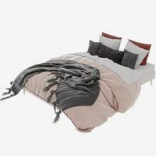 Modern Minimalist Bed Frame, 160 X 200 Cm, Beige, Upholstered In Dutch Velvet, Low Slatted Base, Contemporary Style Bedroom Furniture. Gas Lift Mechanism, Headboard And Mattress Not Included. - Pink - View 3