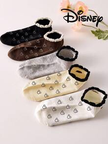 Disney 5/1 Pair Embroidered Women's Socks, Ankle Socks, Gift, Summer Socks, Minnie Mouse, Donald Duck, Daisy Embroidered Cartoon Socks, Comfortable Breathable Fashion Women Socks, Novelty Socks - Multicolor - View 8