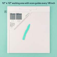 36.2 X 33cm Envelope/Envelope Box/Gift Box Making Scoring Board; Large Multipurpose Scoring Board With Bone Folder And Triangle Guide Board; Ideal For Making Thoughtful Gifts, Boxes, Scrapbook Pages And Cards - A - View 7