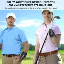Caiton 1pc Golf Wrist Support Band With Swing Trainer | Made Of Premium Leather, Comfortable And Durable, Professional Swing Angle Correction, Helps Develop Muscle Memory, Improves Swing Consistency And Accuracy, Reduces Incorrect Swings, Increases Training Efficiency. An Efficient Training Aid For Golfers, Beginners And Professionals For Daily Practice And Skill Improvement. - Black - View 7