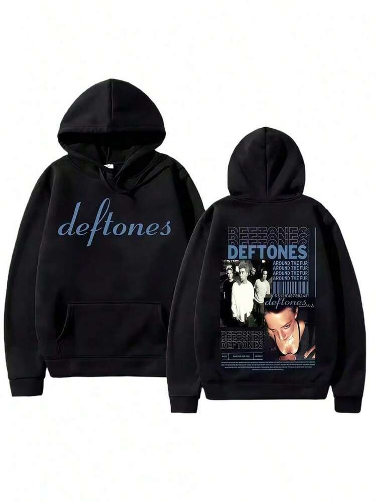 Deftoness Hoodie Around Fur Album Print Clothes Men Classic Harajuku Gothic Aesthetic Hoody Women Men  Sweatshirt Essentials Hoodie Hoodie Women Sweatshirts Women Hoodies Men's Hoodie Sweatshirts Men Essentials Fear - 黑色 - 查看 1